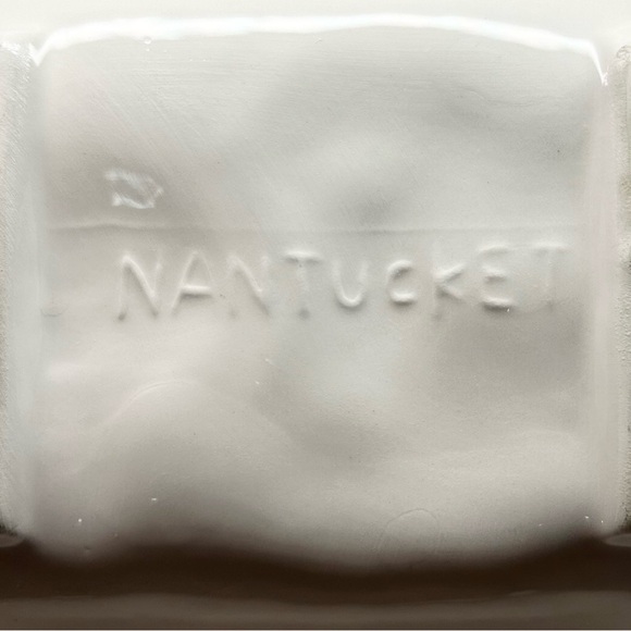 Vintage Nantucket Snowman Ceramic Divided Tray Dipping Dish Christmas Tableware - Picture 5 of 5